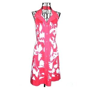 Tahari Red Floral Halter Dress
